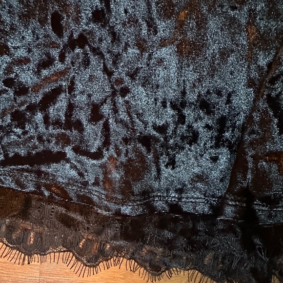 Hot Topic Black Velvet Midi Dress with bell sleeves Cosmic Aura lace - Picture 11 of 11